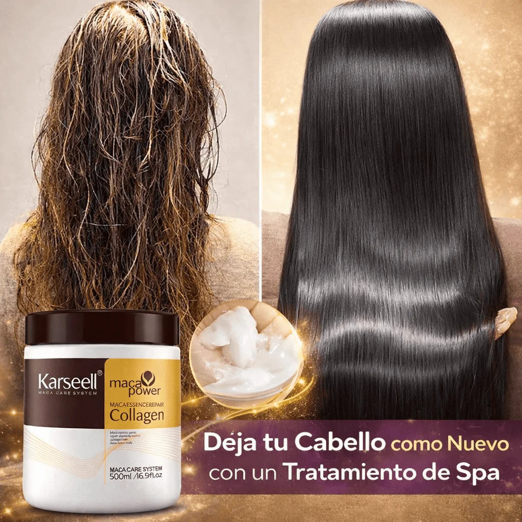 KARSEELL Máscara Capilar de Colagénio 500ml XXL – Tratamento de Reparação Profissional + Oferta 2 por 1
