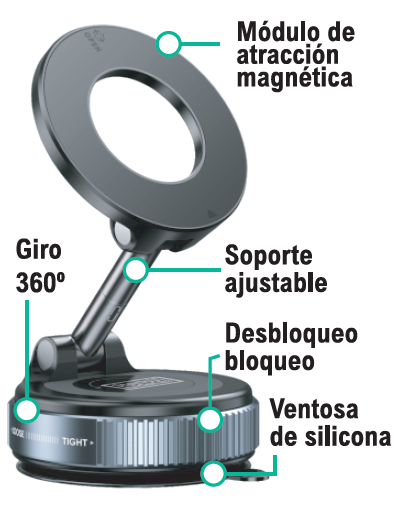 SportGrip™ O Soporte Magnético Universal para Teléfonos