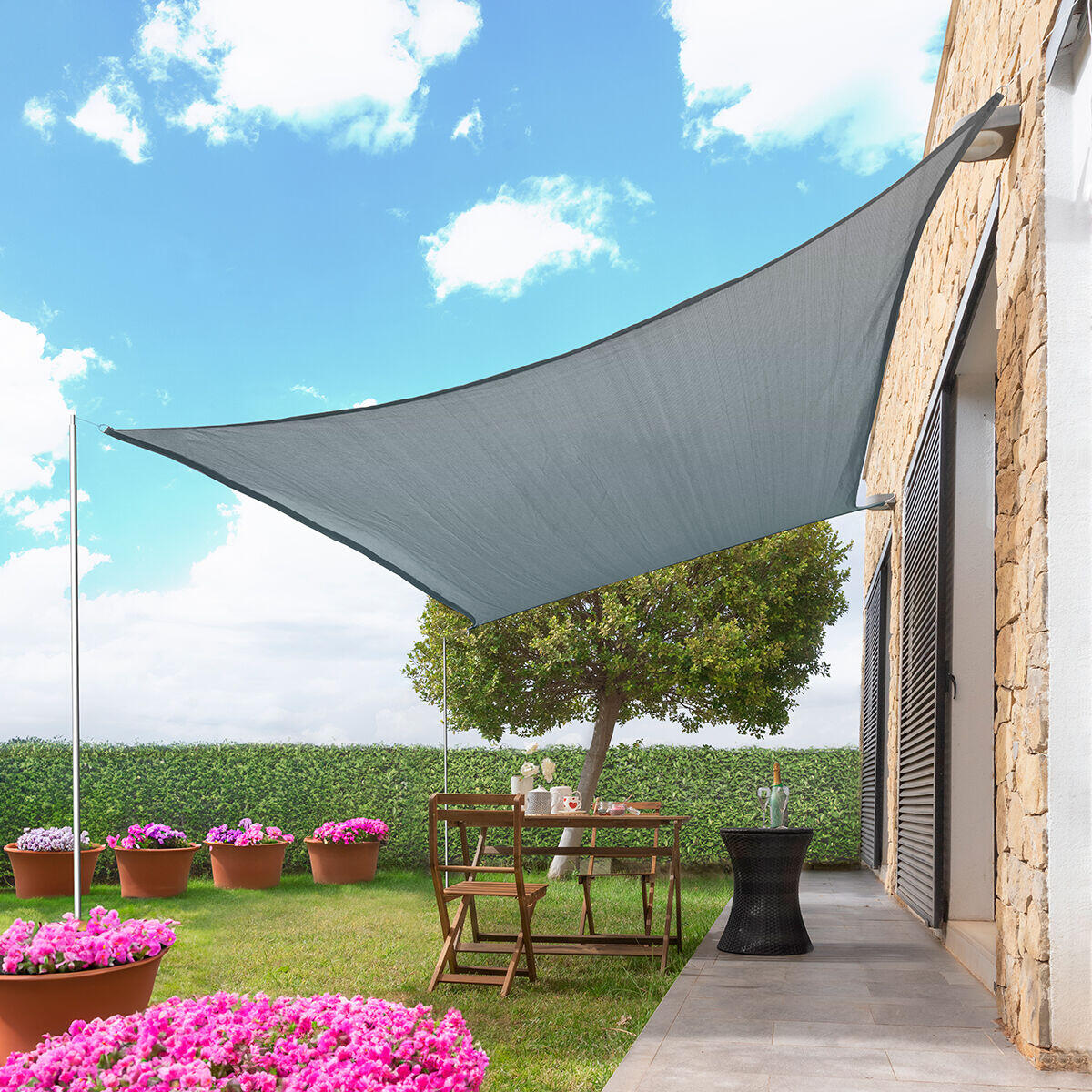 Toldo Vela de Sombra Rectangular Reshad™ 3x4 m