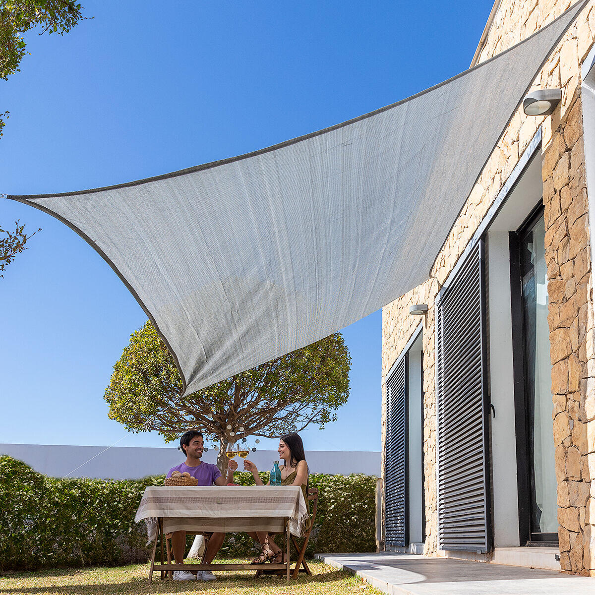 Toldo Vela de Sombra Rectangular Reshad™ 3x4 m