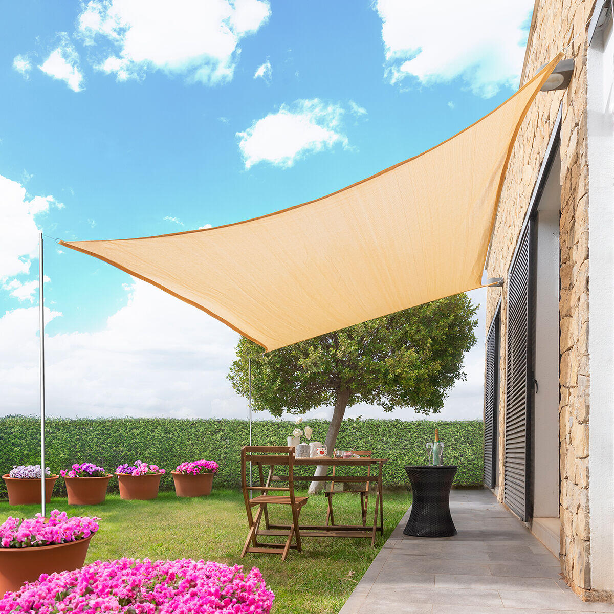 Toldo Vela de Sombra Rectangular Reshad™ 3x4 m