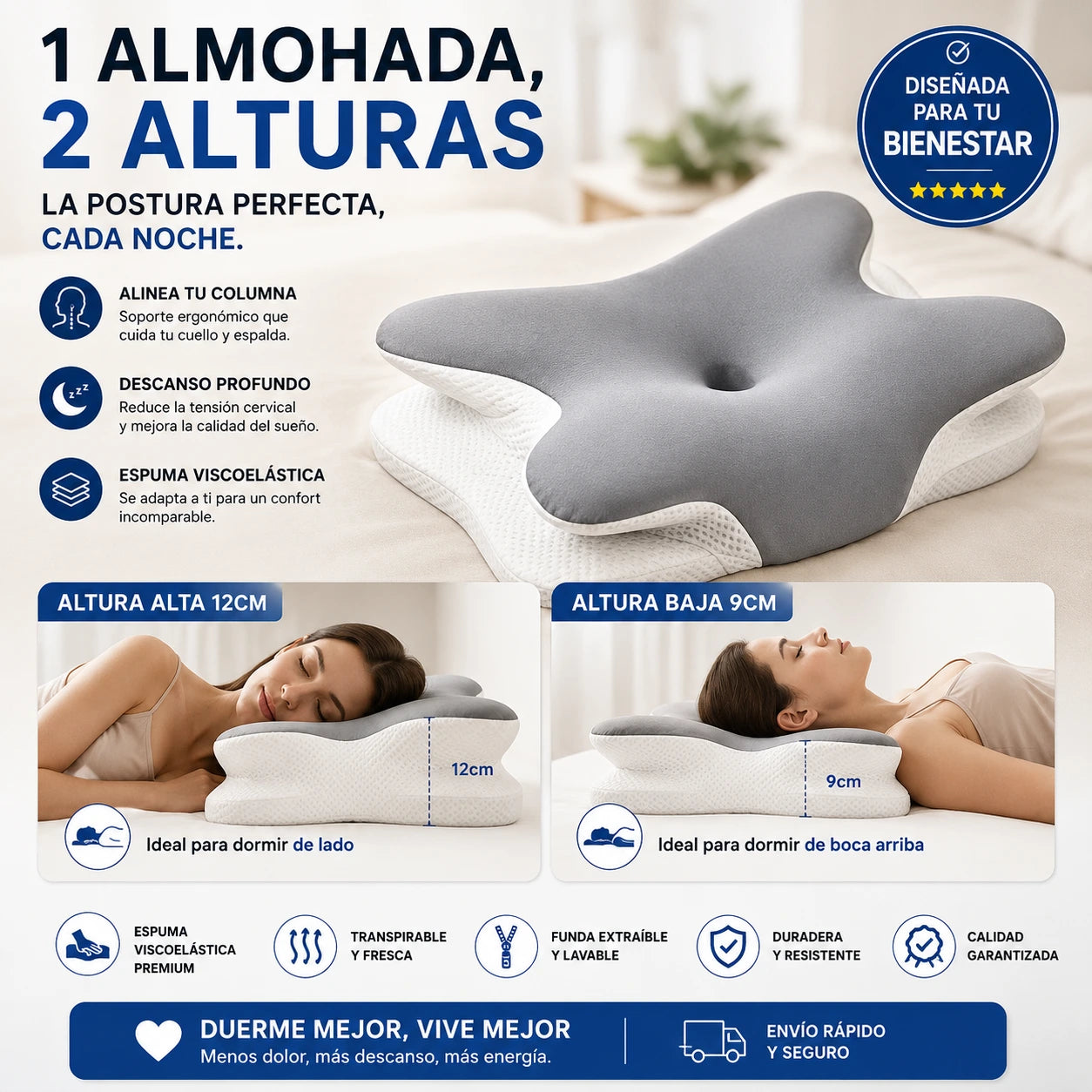 Almohada Cervical Mariposa