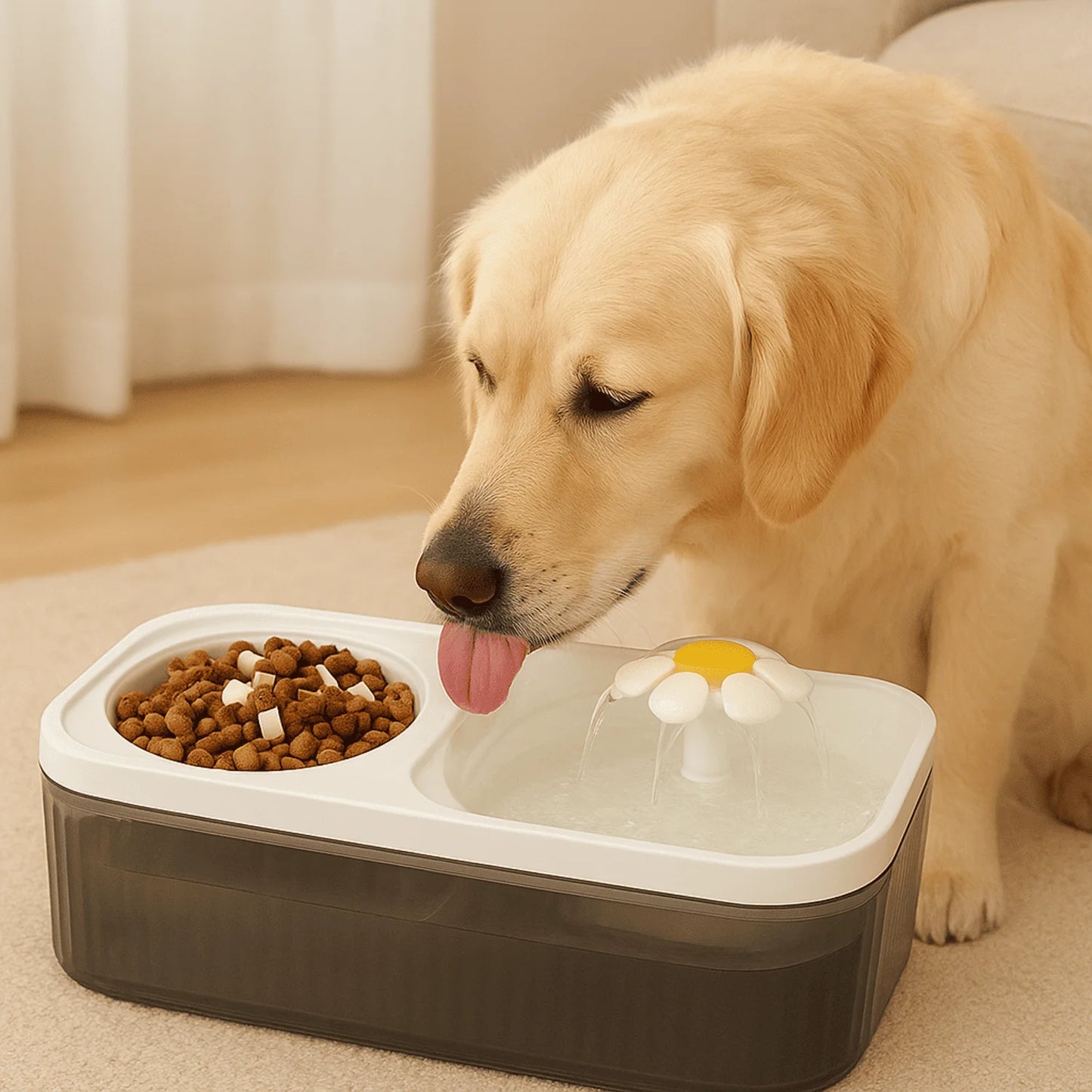 AquaPet 2 em 1 – Fonte + Taça Elevada