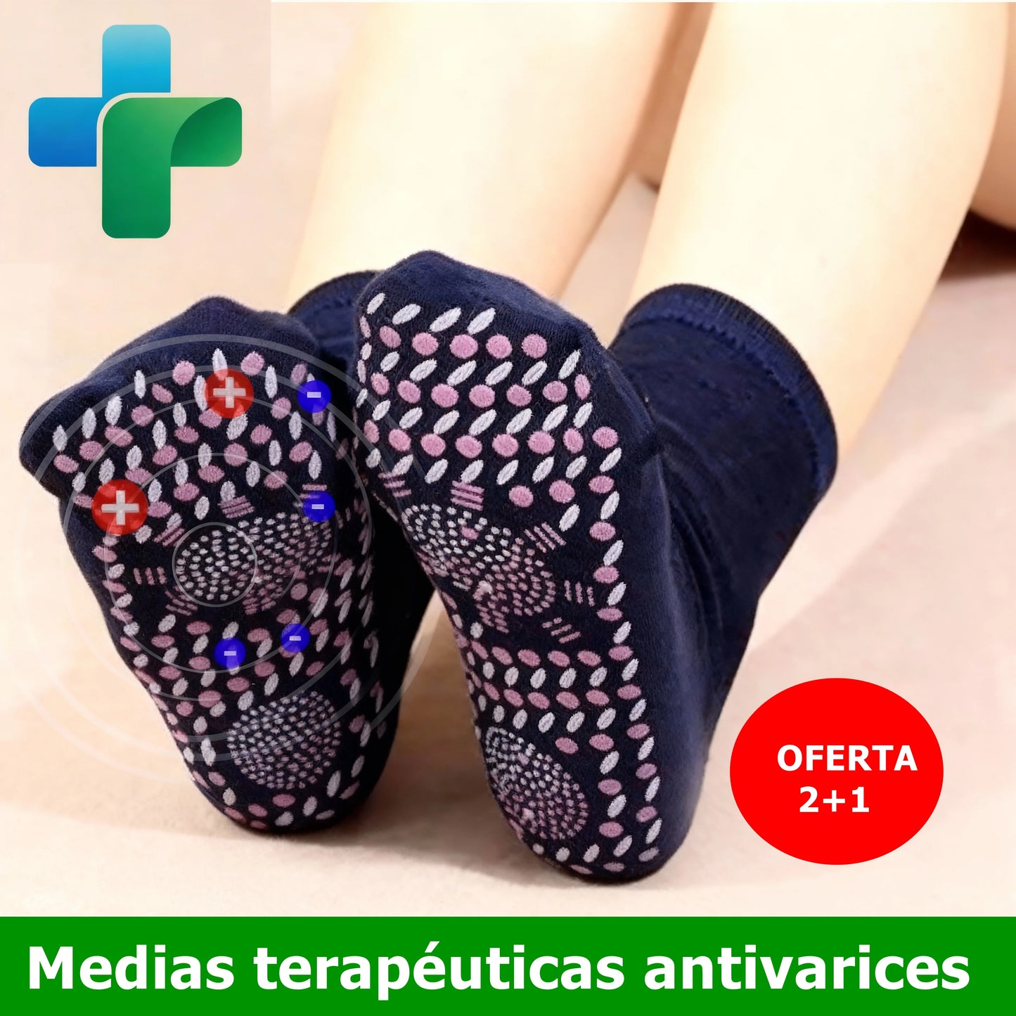 Meias Terapêuticas de Acupressão com Turmalina