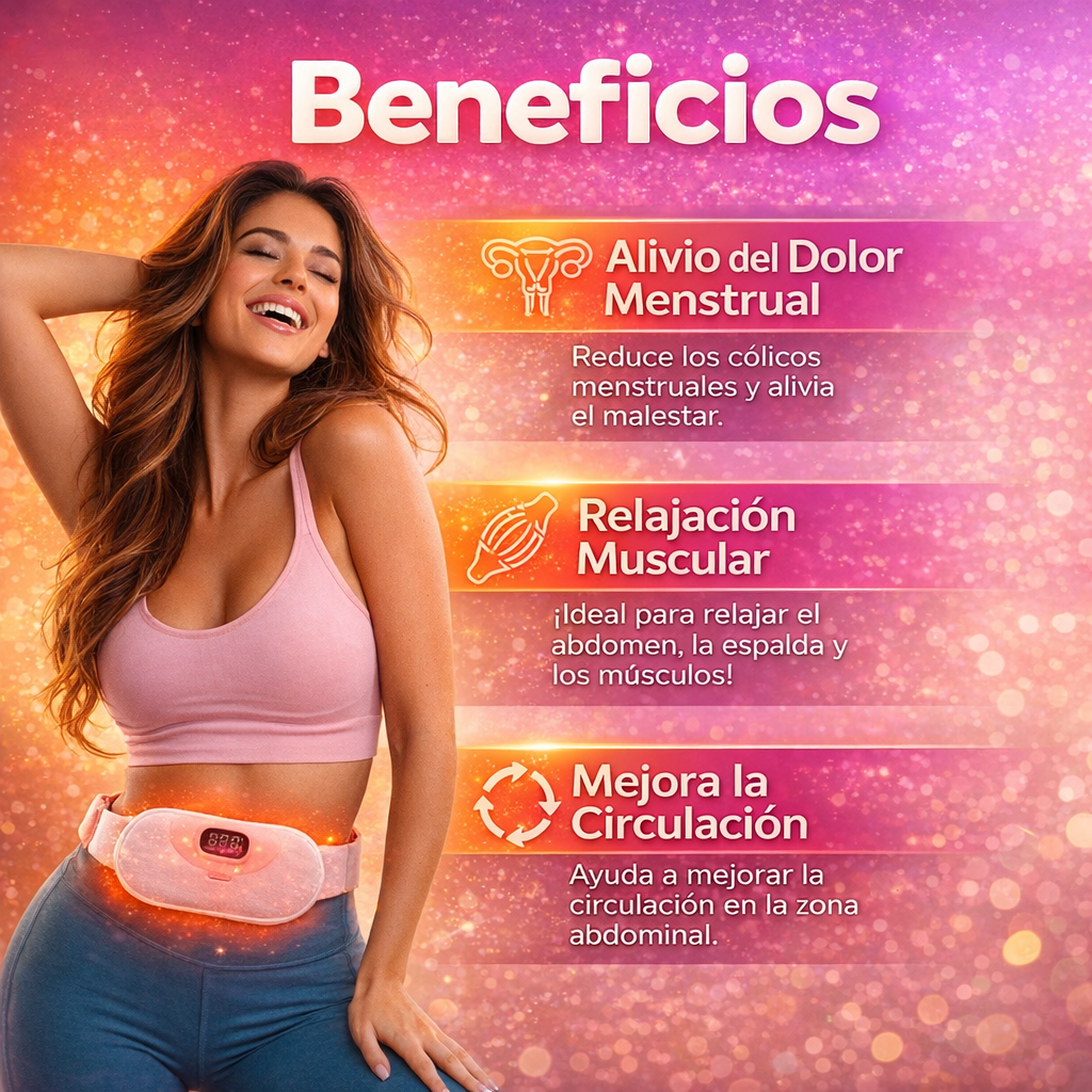 Cinto de massagem térmica para alívio menstrual