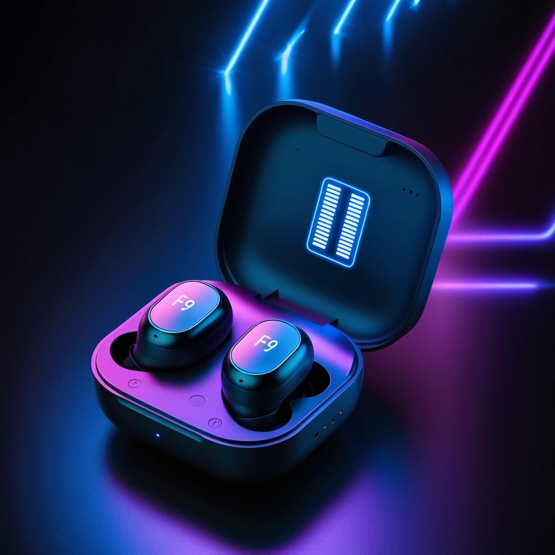 Fones de ouvido sem fio F9 LED