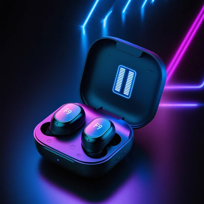 Fones de ouvido sem fio F9 LED