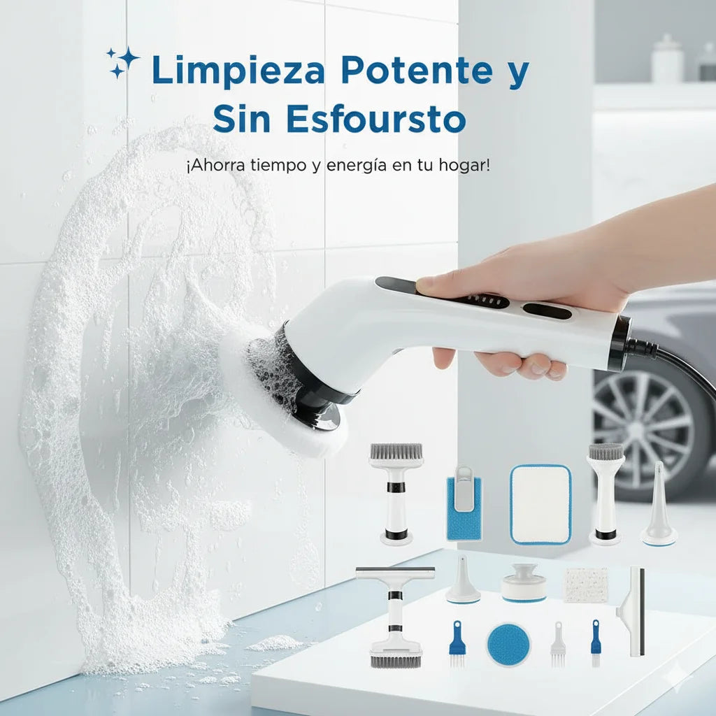 CEPILLO ELÉCTRICO DE LIMPIEZA INALÁMBRICO 9 EN 1