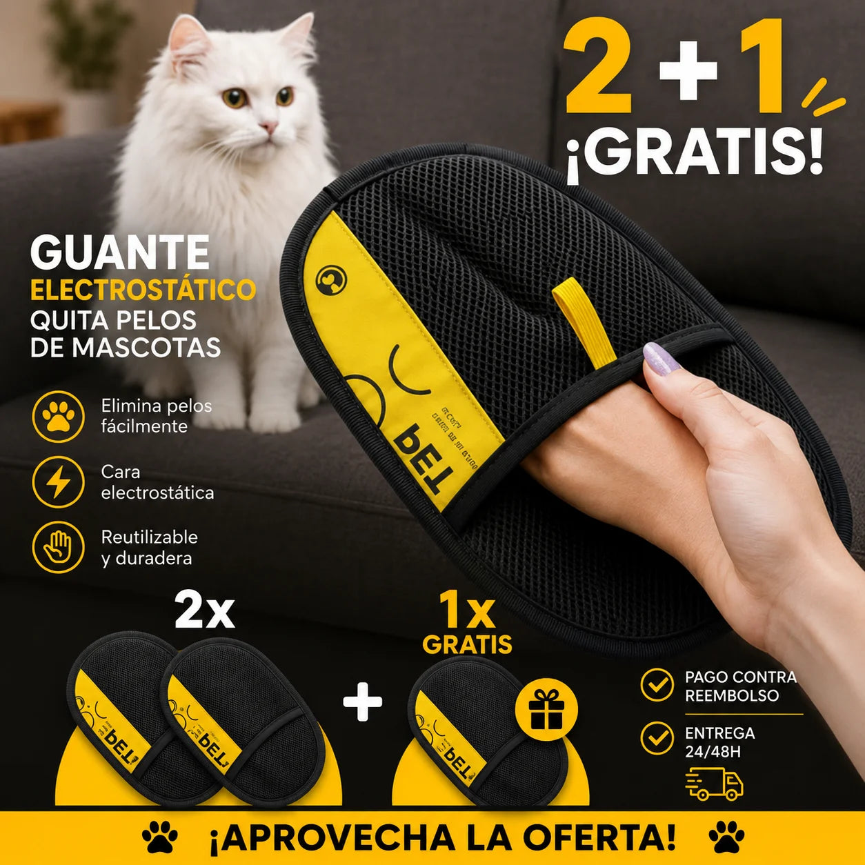 Guantes quita pelos 2+ 1 grátis