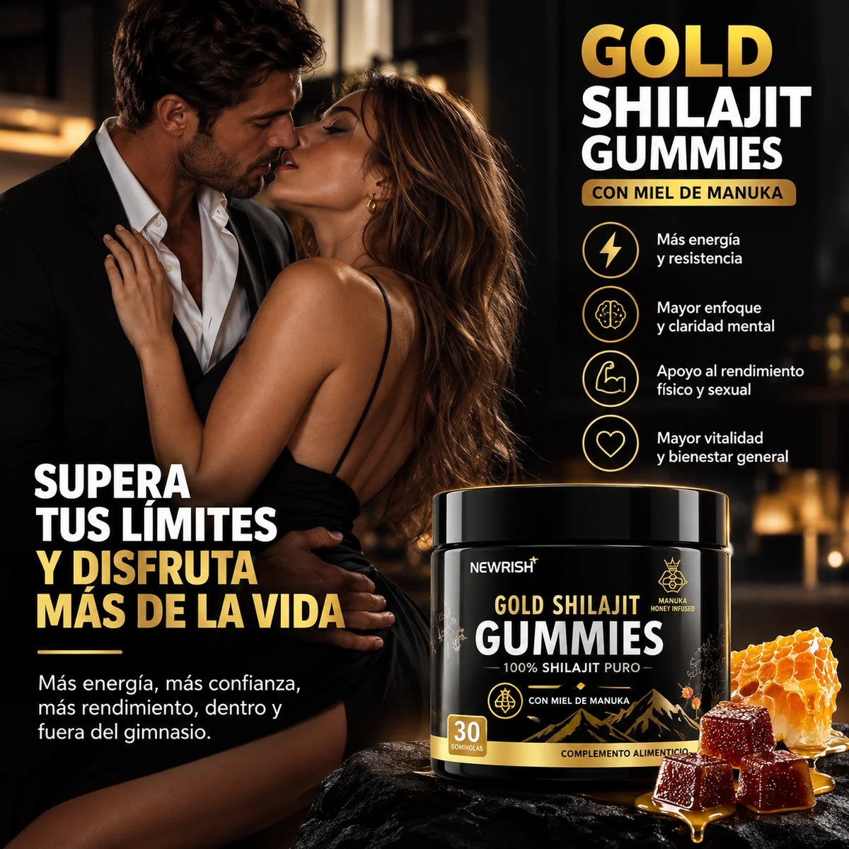 Gomitas de Shilajit Gold del Himalaya- Energía y Vitalidad