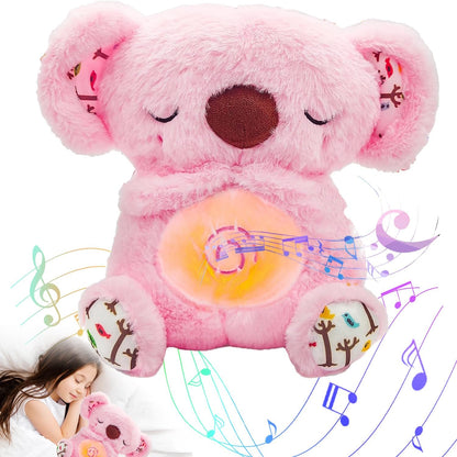 Peluche relajante para bebé que simula respiración ( koala rosa )