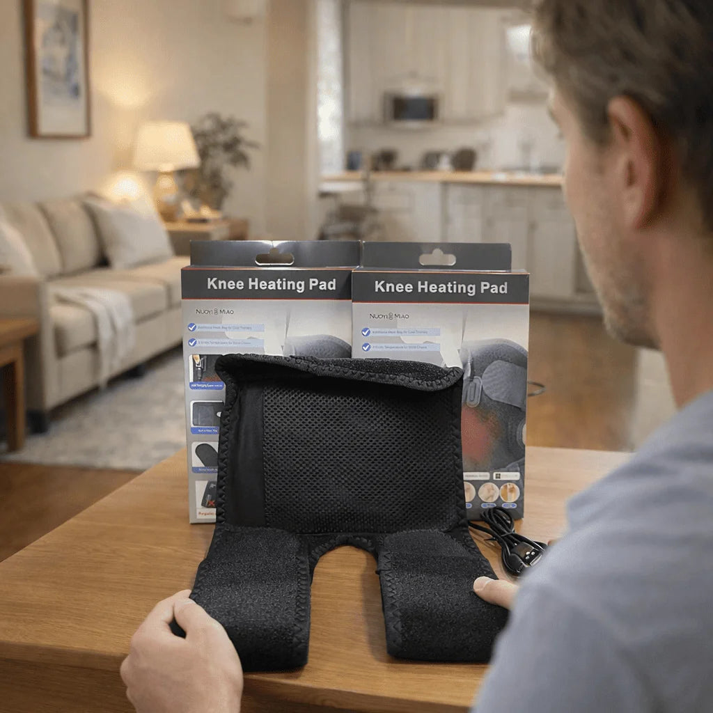 Joelheira terapêutica com terapia quente e fria para alívio da dor no joelho.