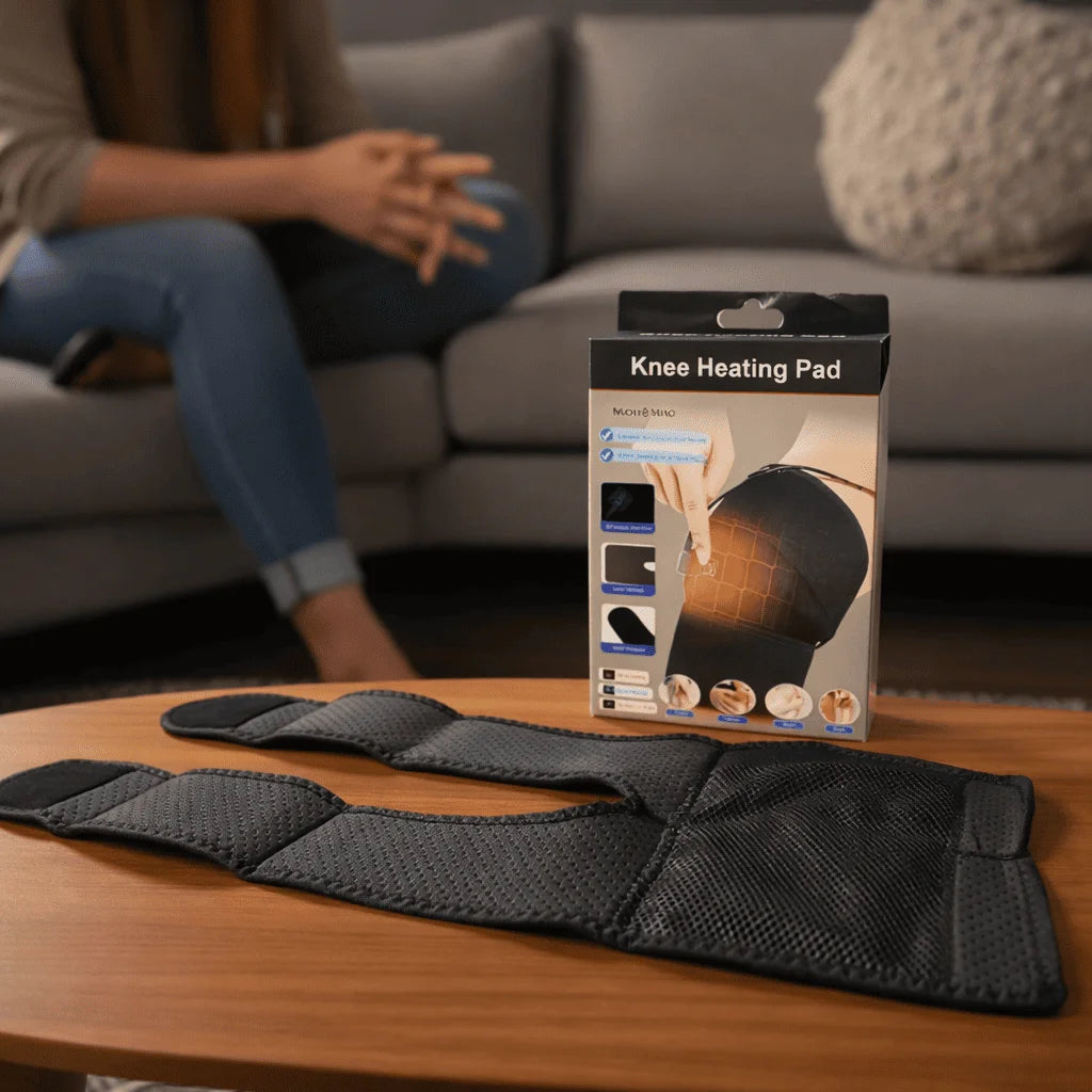 Joelheira terapêutica com terapia quente e fria para alívio da dor no joelho.