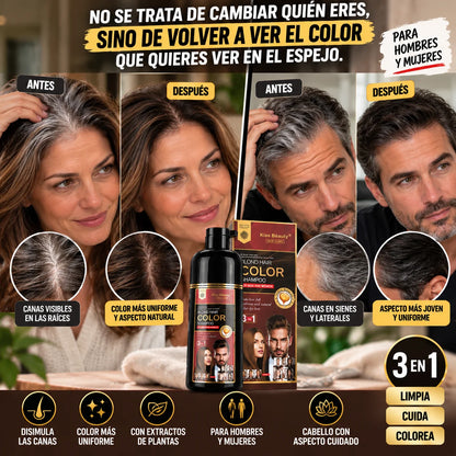CHAMPÚ 3 EN 1 CUBRE CANAS – KISS BEAUTY
