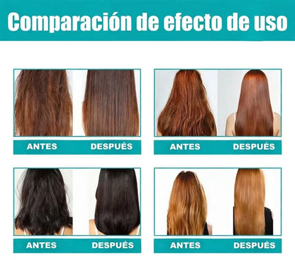 Anti-Frizz Pro 2X – Máscara Alisadora con Colágeno + Cepillo Alisador Cerámico Profesional (6 Temperaturas)