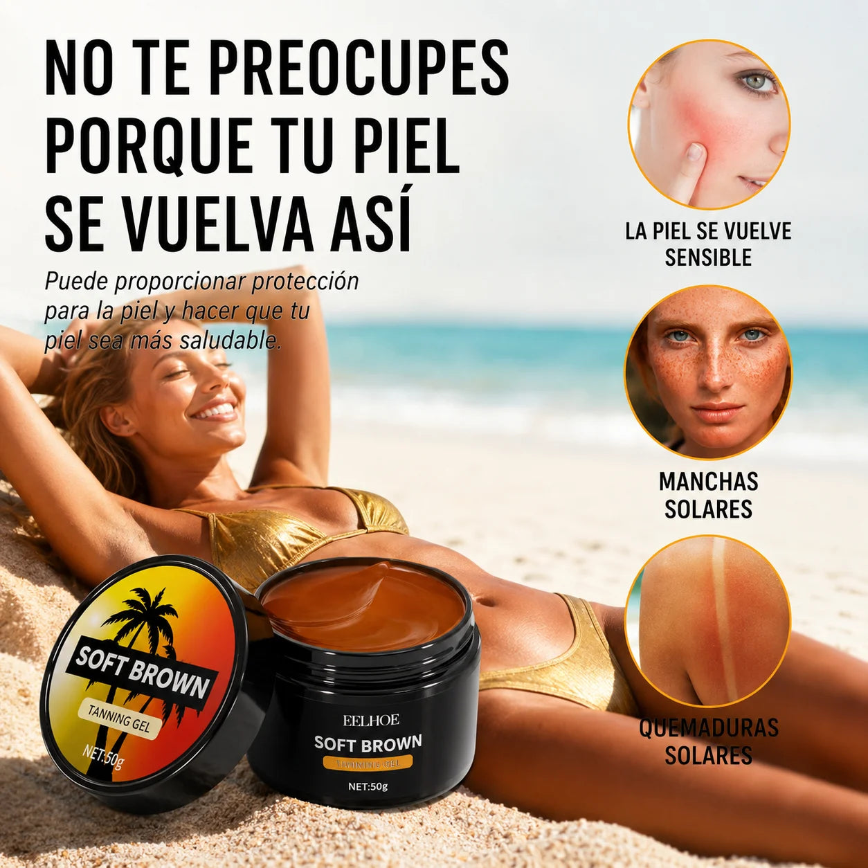 Gel Intensificador de Bronceado Ultra Hidratante | Piel Dorada, Uniforme y Radiante
