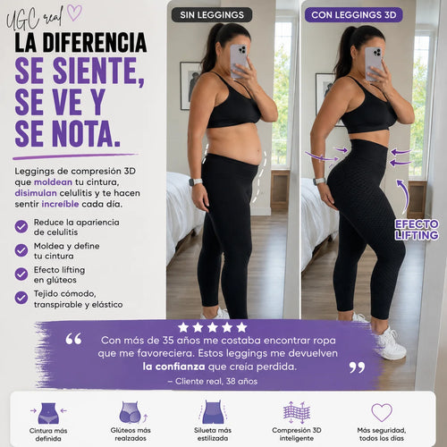 Leggings Sculpt 3D Push Up – Realza y Define tus Curvas