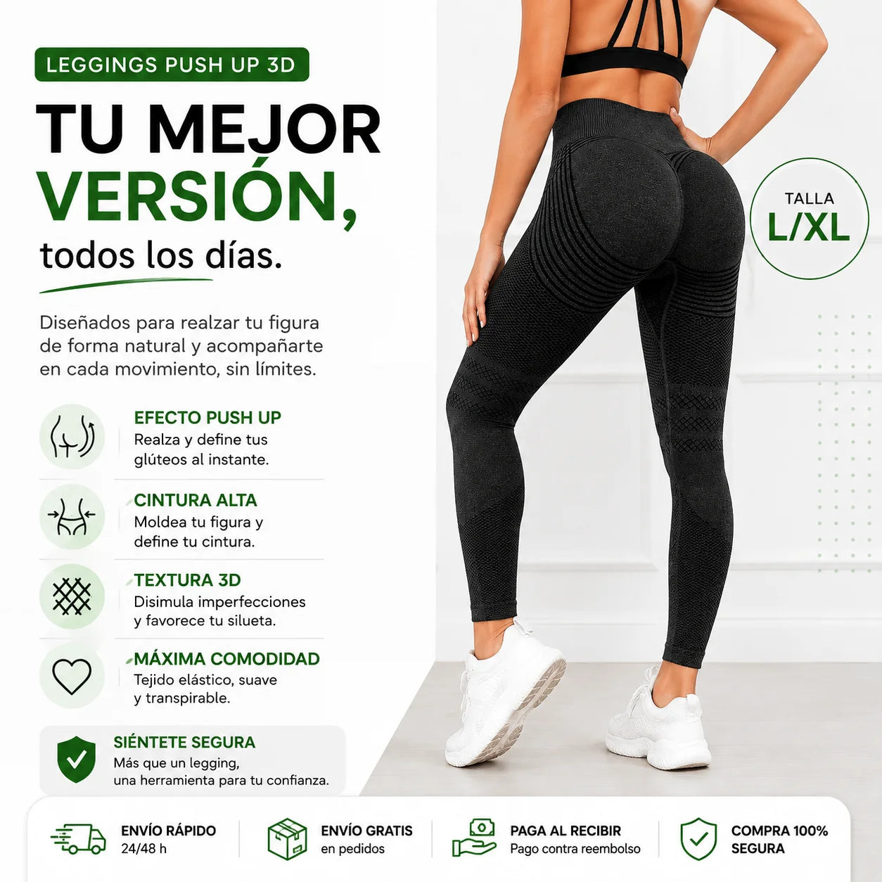 Leggings Sculpt 3D Push Up – Realza y Define tus Curvas