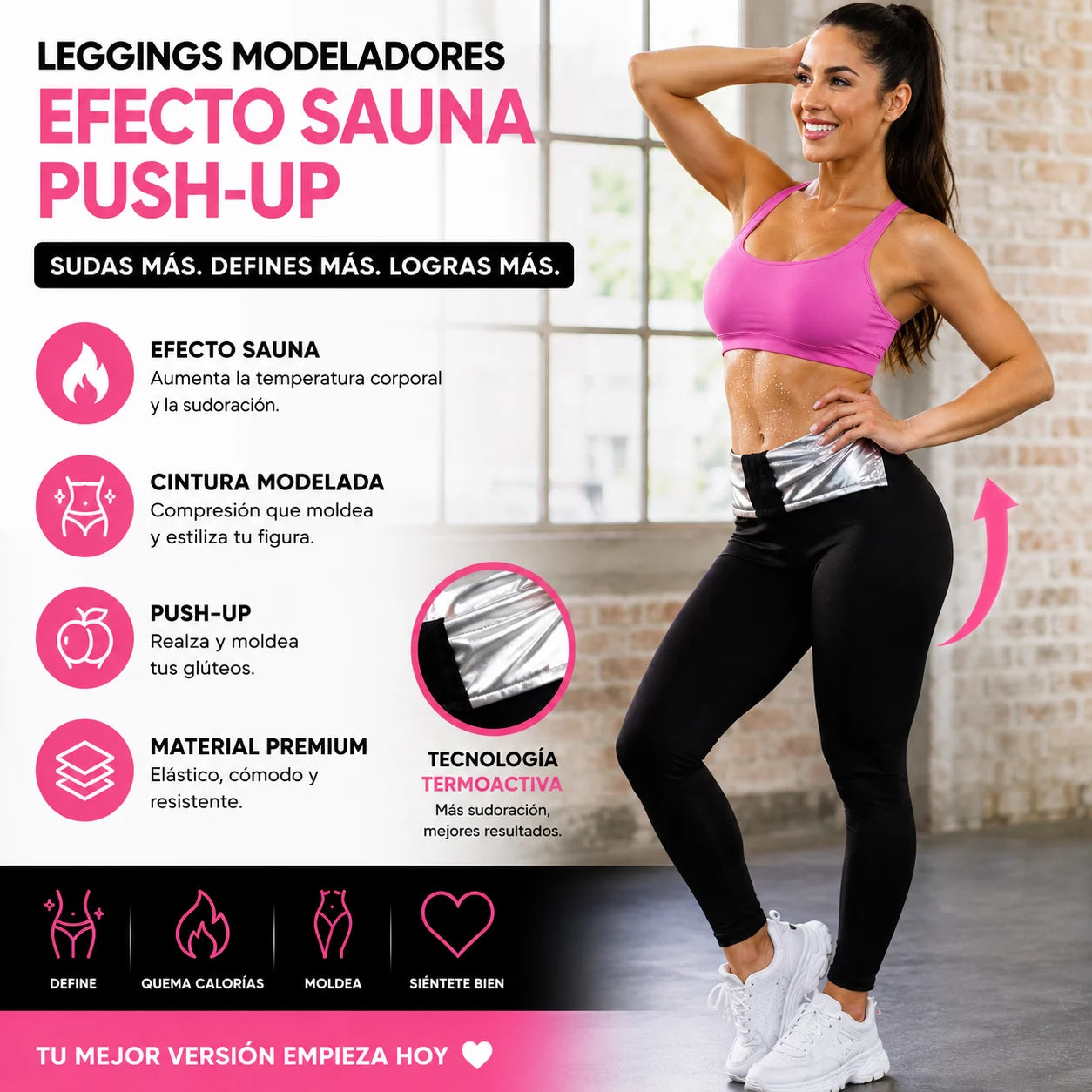 Leggings Modeladores Efecto Sauna & Push-Up