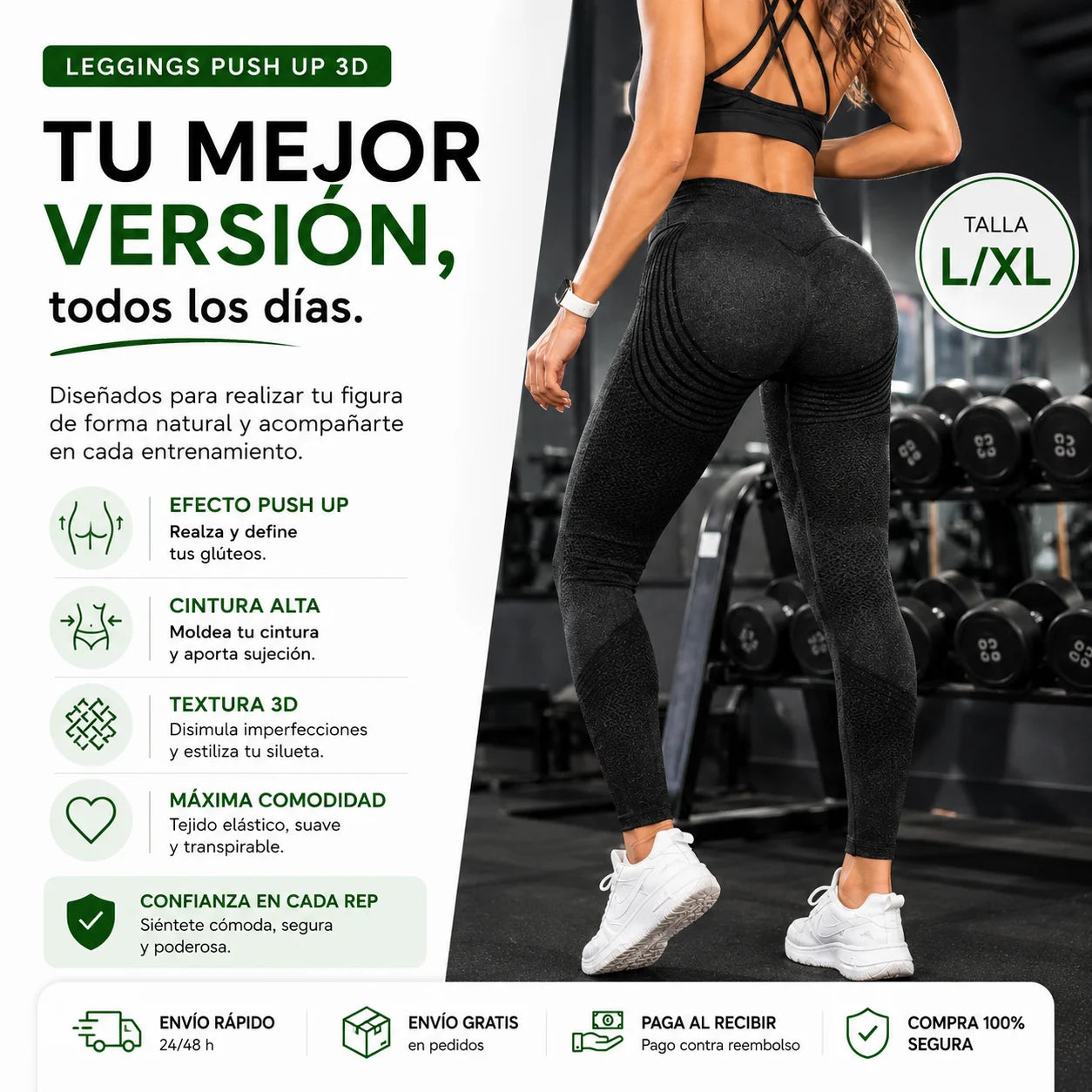 Leggings Sculpt 3D Push Up – Realza y Define tus Curvas