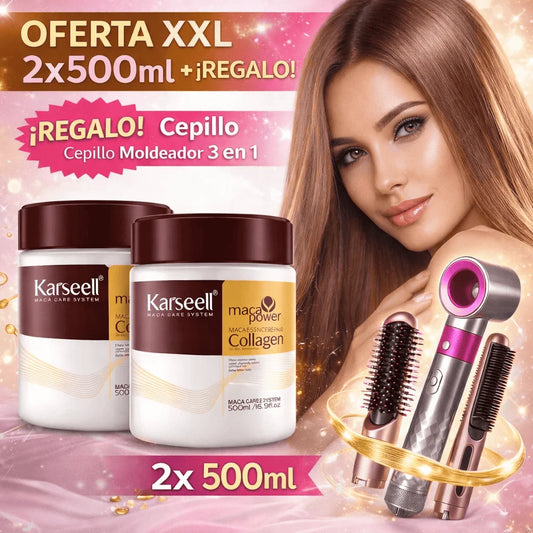 KARSEELL Máscara Capilar de Colagénio 500ml XXL – Tratamento de Reparação Profissional + Oferta 2 por 1