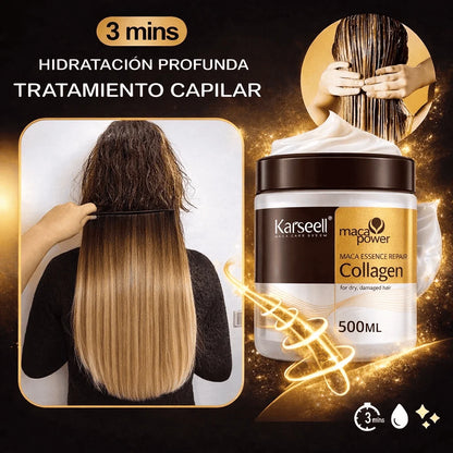 KARSEELL Máscara Capilar de Colagénio 500ml XXL – Tratamento de Reparação Profissional + Oferta 2 por 1