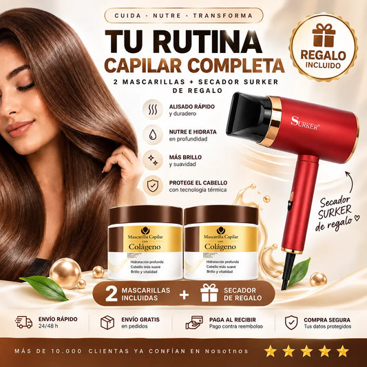 Mascarilla Capilar de Colágeno | Pack 2 X + Secador de Regalo