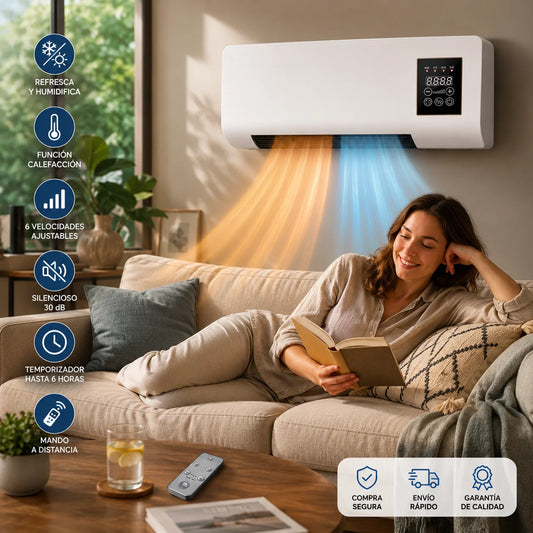 Mini Aire Acondicionado Portátil 2 en 1 | Refresca, Humidifica y Calienta