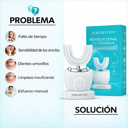 Escova de dentes automática ORALUX™ – Branqueamento visível e limpeza a 360° em 30 segundos