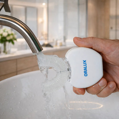 Escova de dentes automática ORALUX™ – Branqueamento visível e limpeza a 360° em 30 segundos