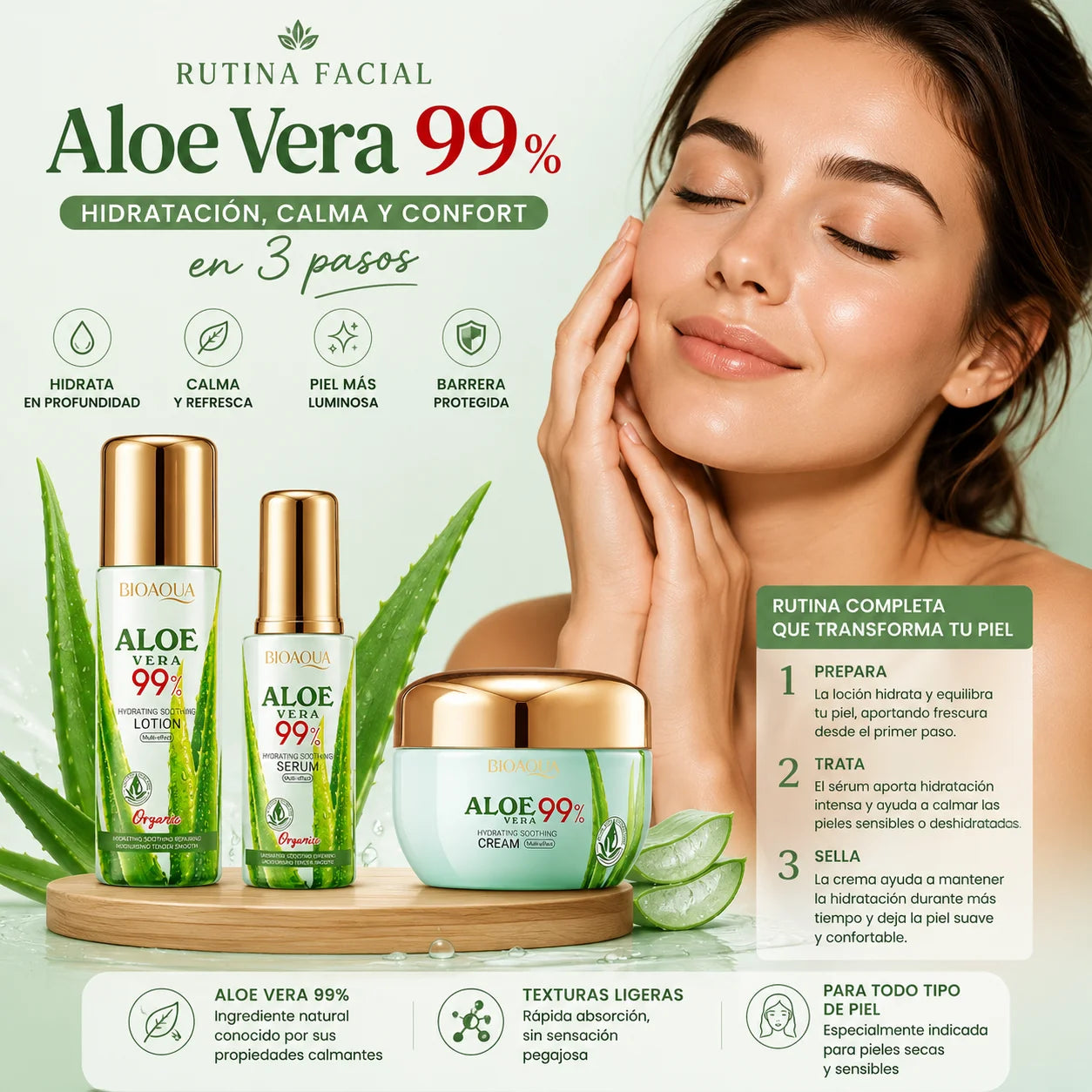Rutina Facial Aloe Vera 3 Pasos