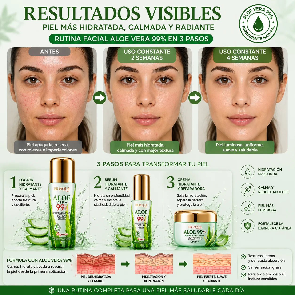 Rutina Facial Aloe Vera 3 Pasos