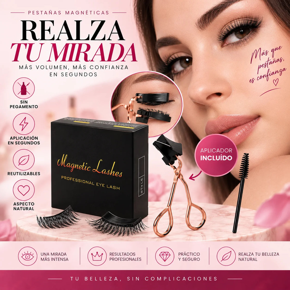 Pestañas Magnéticas con Aplicador — Una Mirada Irresistible en Segundos