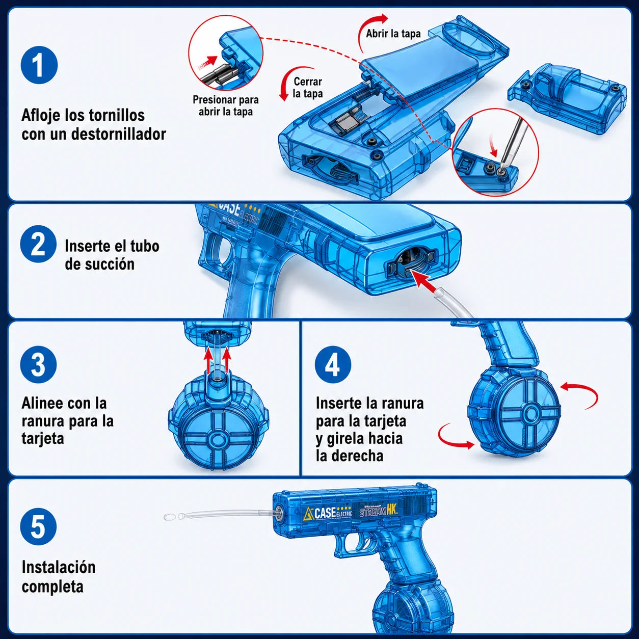 Pistola de Água Elétrica Recarregável