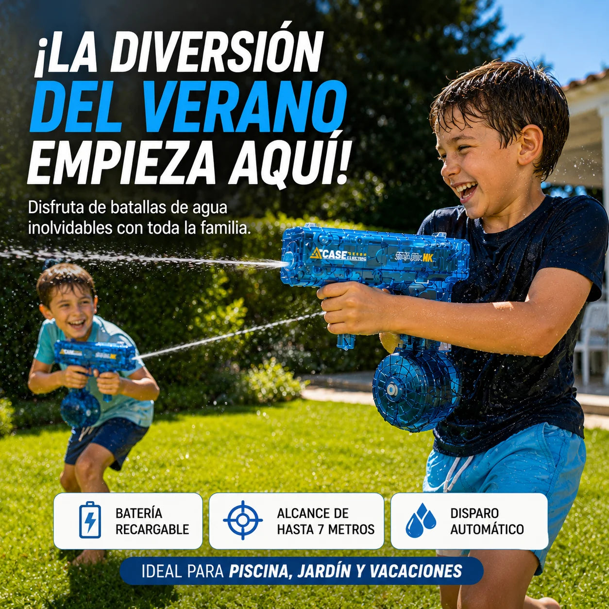 Pistola de Água Elétrica Recarregável