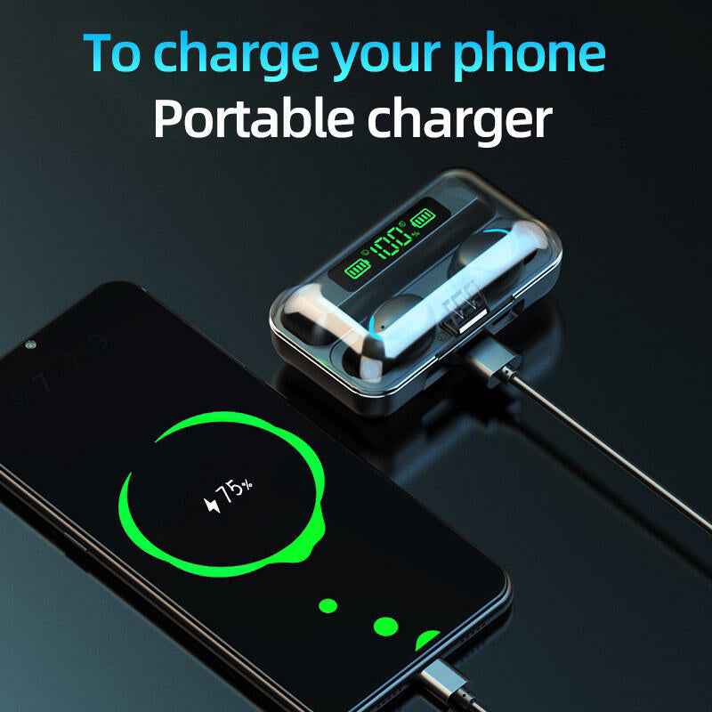 Fones de ouvido sem fio F9 LED