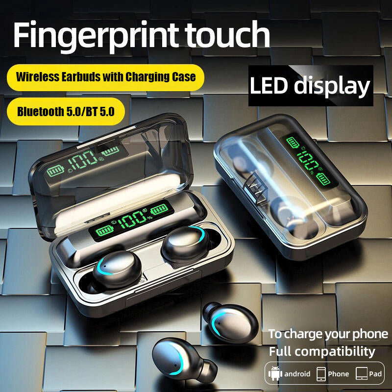 Fones de ouvido sem fio F9 LED