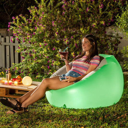 Sillón LED Hinchable LuxGlow™ — Diseño, Comodidad y Luz