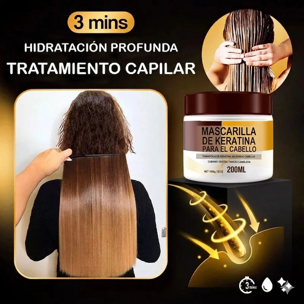 MASCARILLA CAPILLAR+ ¡REGALO! Cepillo Alisador