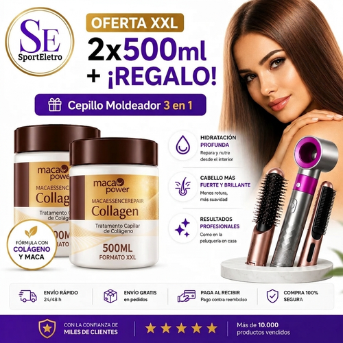 Máscara de Colagénio XXL – Pack 2×1 + Escova GRÁTIS