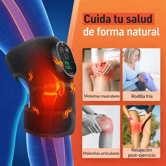 Rodillera Térmica con Masajeador para Alivio del Dolor
