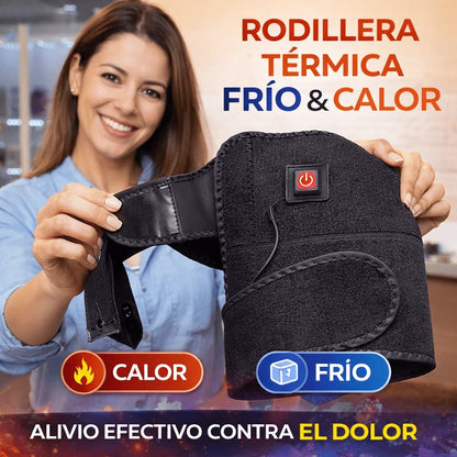 Joelheira terapêutica com terapia quente e fria para alívio da dor no joelho.