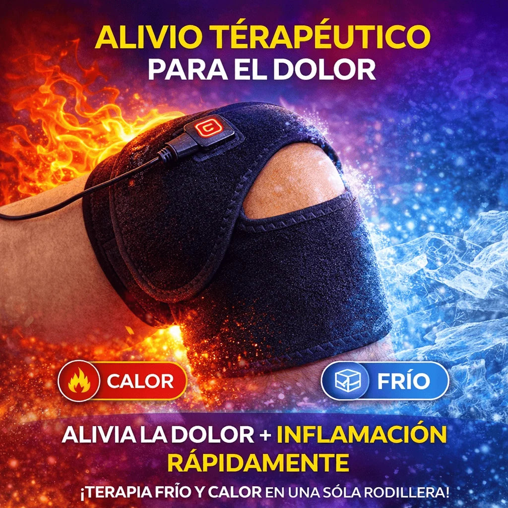 Joelheira terapêutica com terapia quente e fria para alívio da dor no joelho.