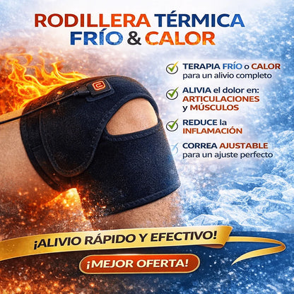 Joelheira terapêutica com terapia quente e fria para alívio da dor no joelho.