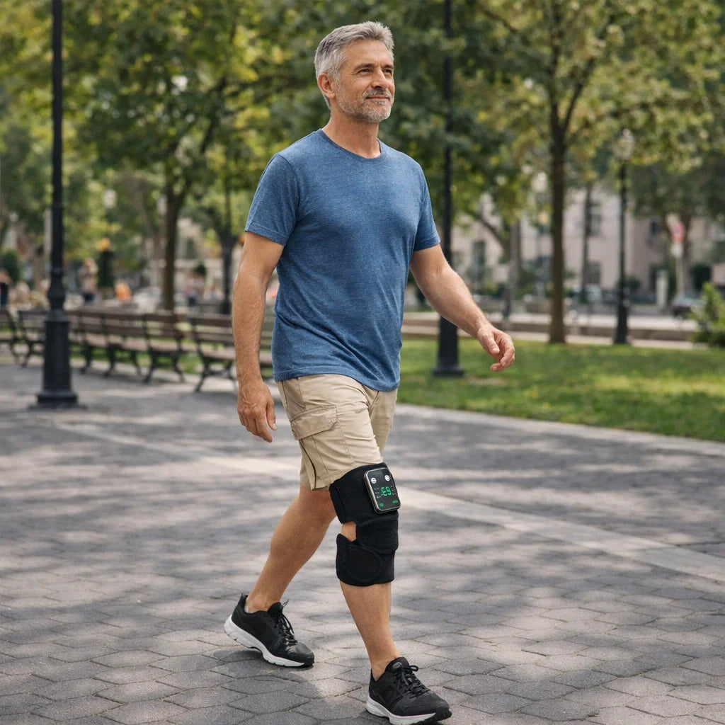 Rodillera Térmica con Masajeador para Alivio del Dolor