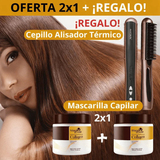 MÁSCARA CAPILAR + BRINDE! Escova Alisadora