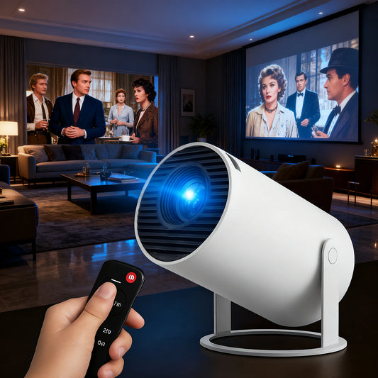 Proyector Android 12 – Cine en casa con inteligencia y estilo