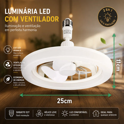 Lámpara LED con Ventilador Silencioso | Luz Moderna y Ambiente Fresco